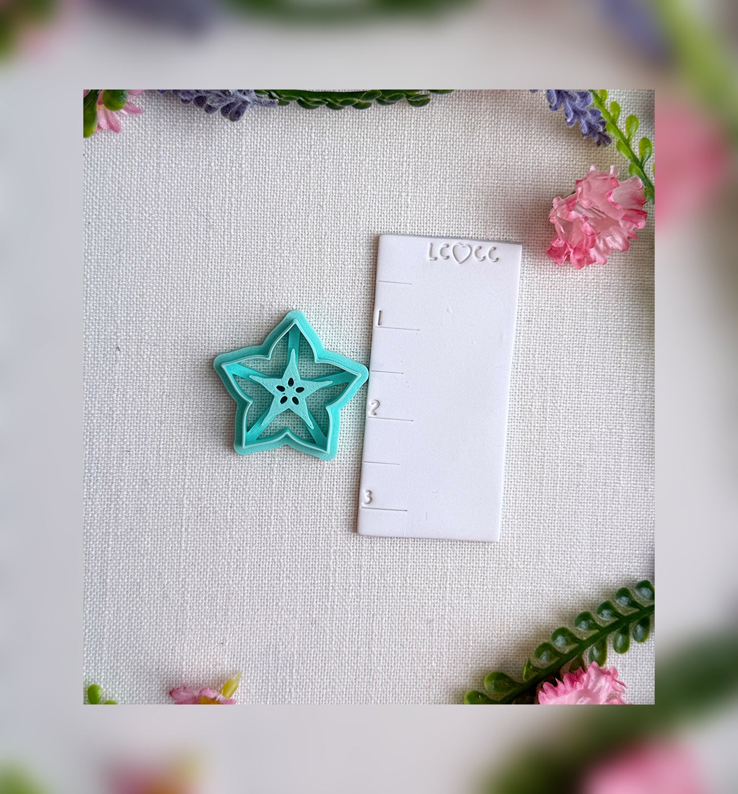 🍈 Starfruit Slice Clay Cutter – Polymer Clay Tool