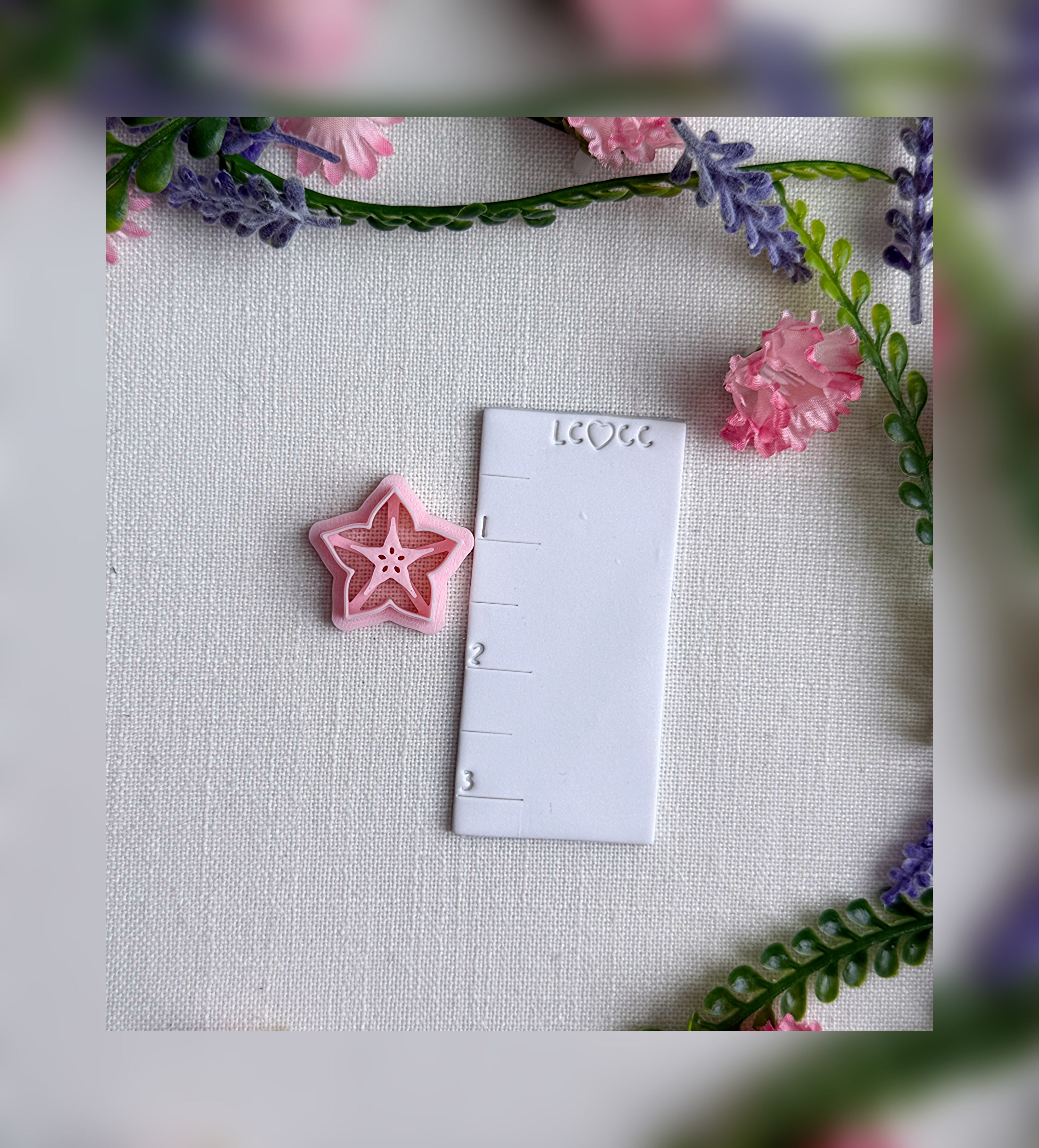 🍈 Starfruit Slice Clay Cutter – Polymer Clay Tool