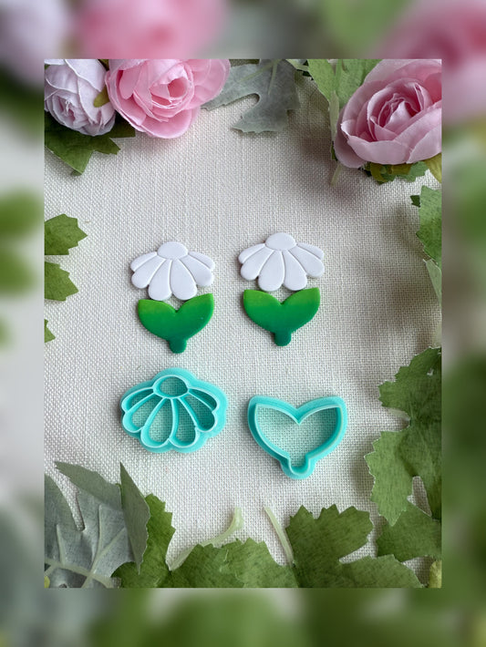 Daisy Duo 🌼🍃- polymer clay cutter set